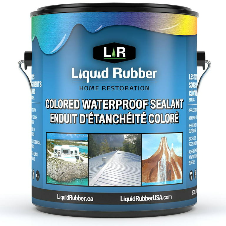 Liquid Rubber Color Waterproof Sealant - Indoor & Outdoor Coating - Easy to Apply - Water Based - White, 1 Gallon