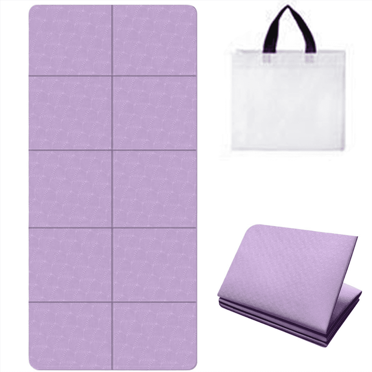 Foldable Yoga Mat Folding Travel Fitness Exercise Mat Double Sided Non-Slip for Yoga Pilates & Floor Workouts