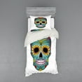 thumbnail image 2 of Ambesonne Sugar Skull Bedding Set 4 Pcs, Folk Art Featured, Queen, Multicolor, 2 of 3