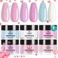 thumbnail image 1 of Kit de uñas Dip Powder con forma de escarabajos, 6 colores: rosa, blanco y morado, 1 of 7