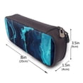 thumbnail image 3 of Lsque Blue Marble And Gold Printed Big Capacity PU Leather Pencil Case Large Pencil Pouch Stationery Pen Bag Pencil Holder for Teen, 3 of 6