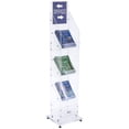 thumbnail image 1 of Floor Standing Magazine Rack, 3 Tiers, Sign Holder (Clear Acrylic) (MAGARTCL), 1 of 1