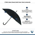 thumbnail image 4 of CTM Adult Sleek Solid Color Stick Umbrella, 4 of 4