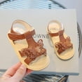 thumbnail image 5 of Odeerbi Toddler Kids Girls Beach Sandals Slip Resistant Prewalker Shoes Baby Summer Sandals New 2025 Fashion Slip Shoes Peep Toe Braid Sandals Brown, 5 of 5