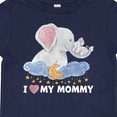 thumbnail image 4 of Inktastic I Love My Mommy Cute Elephants with Moon and Stars Boys or Girls Baby T-Shirt, 4 of 5