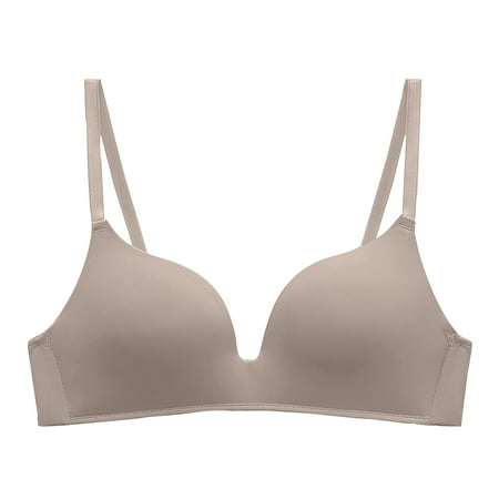 GA WEIHUA Bras for Women No Underwire Push Up Bra Seamless Smoothing Bra Soft Plunge Bra Spaghetti Strap Wireless Sport Bra(Coffee S)Clearance Sale