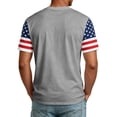thumbnail image 5 of Zimjoy Men's 4th of July T-Shirts Patriotic Crew Neck Short Sleeve 250 Anniversary Shirts USA Flag Spliced Independence Day Shirts for Men, Gray 2XL, 5 of 5