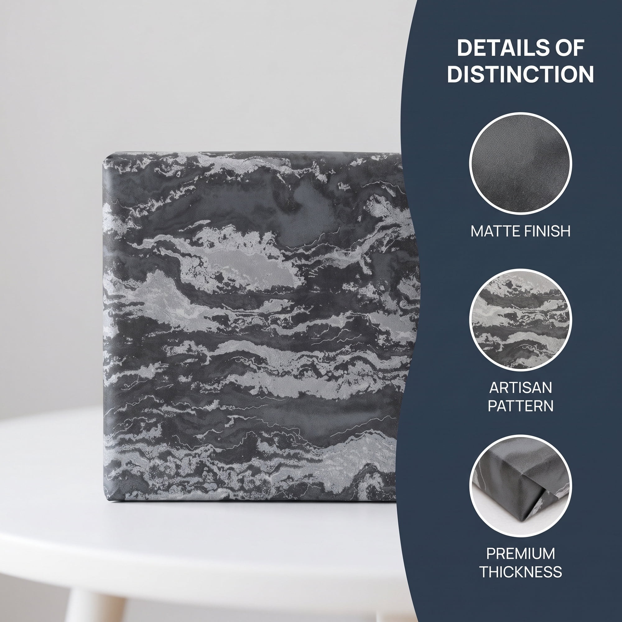 Unique Bargains Flowing Cloud Pattern Gift Wrapping Paper for Occasions Black 27.6"x 19.7"
