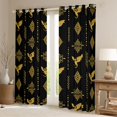 thumbnail image 2 of Feelyou Dragon Black Out Curtains, Black Yellow Aztec Curtains Pack of 2 (42x63 Each), 2 of 6