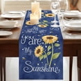thumbnail image 3 of Table Runners 70 Inches Long Dress Scarves, You Are My Sunshine Farmhouse Coffee/Dining/Kitchen Table Decor, Holiday Table Runner, Yellow Sunflowers Cute Bees Heart Blue 13x70 Inch, 3 of 9