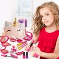 thumbnail image 3 of Kit de maquillaje simulado WESAYEE, monedero de juguete con forma de unicornio para niñas de 3 a 7 años, 3 of 7