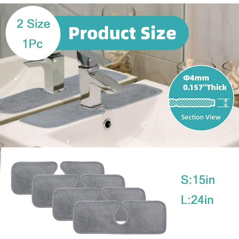 Dropship 1pc Splash Guard For Sink Faucet; 10.63x5.51; Faucet Drain Rack;  Super Absorbent Fast Drying Mat Sink Gadgets; Drip Catcher For Kitchen;  Drain Storage Rack For Kitchen Rag And Sponge Brush to