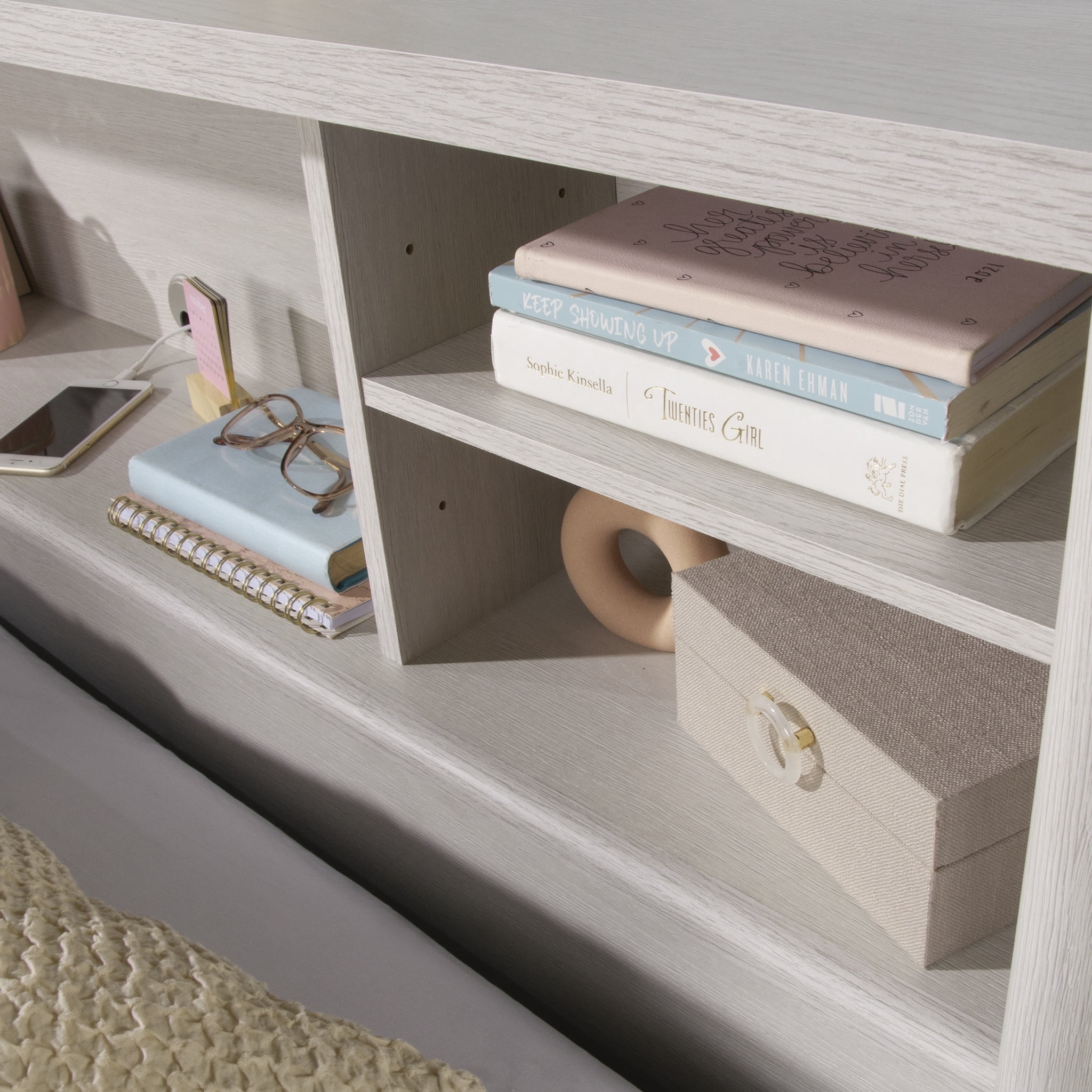 Yoneston Full/Queen Size Headboard with Storage, Bookcase Headboards with Adjustable Cubby Compartments & Shelves, Easy Assembly, White