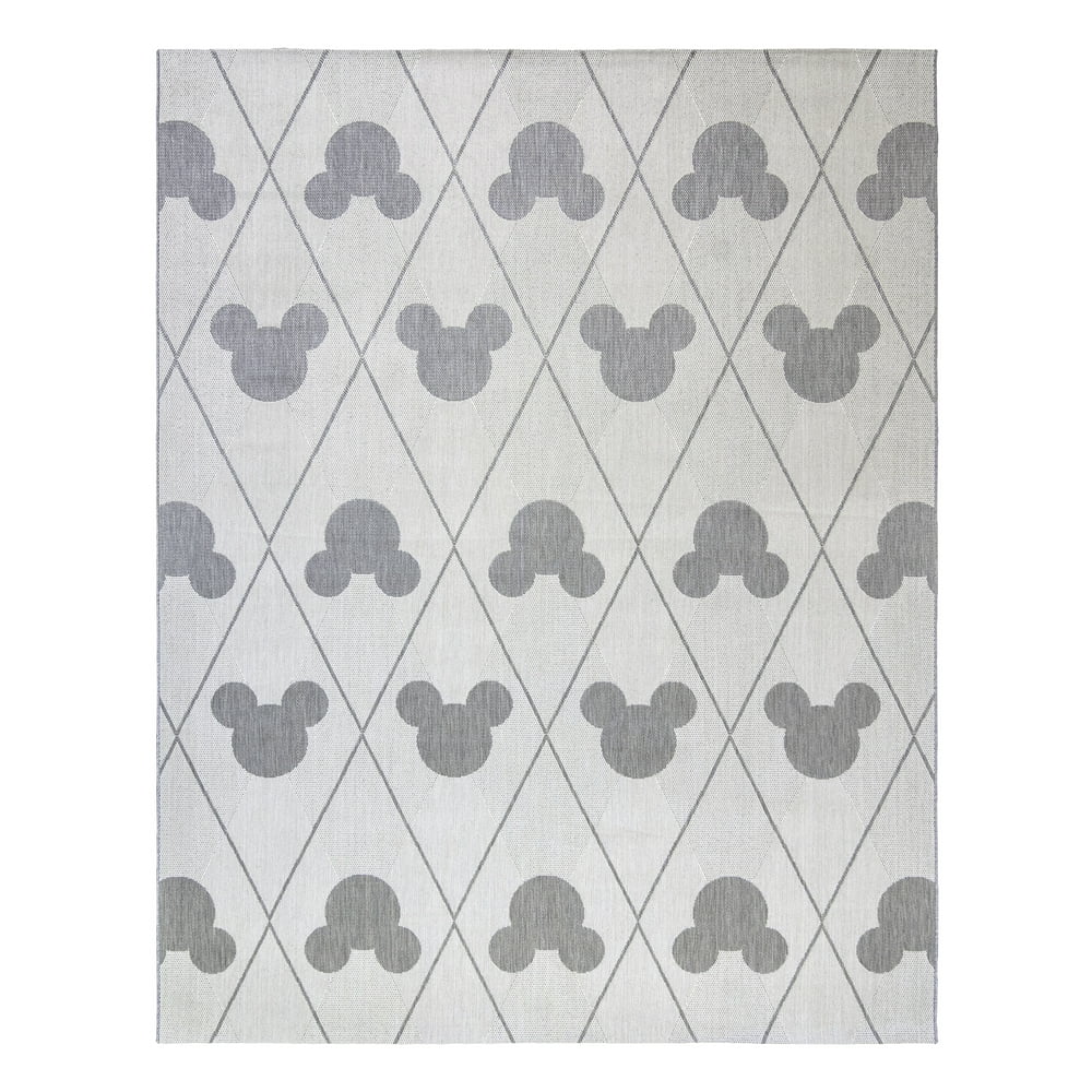 Mickey Mouse Outdoor Rug Argyle Cream Gray