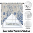 thumbnail image 3 of Blue Coastal Starfish Swag Curtains Beach Ocean Nautical Shells Conch Swag Valances for Kitchen Windows, Window Treatment Topper Curtains for Living Room Bedroom Bathroom, 28" W x 36" L, 3 of 9