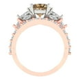thumbnail image 4 of Clara Pucci 14K Rose/White Gold Round Cut 1.5Ct Simulated Champagne Engagement Ring + Matching Band - Luxury Box Included, 4 of 7