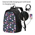 thumbnail image 2 of Balery Floral Rabbit Mochila con carga USB para hombre y mujer - Mochila impermeable y antirrobo para laptop con puerto USB para viajes, trabajo, 2 of 7