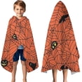 thumbnail image 3 of Halloween Spider Web Silhouette Pattern Hooded Bath Towel，50"x30" for Ages 3 To 12 Kids, Quick Dry Lightweight Soft Microfiber Hood Beach Towel Cover Up for Kids, 3 of 7
