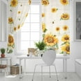 thumbnail image 5 of Fsddascl Yellow Sunflower Blackout Curtains for Bedroom/Living Room, Thermal Insulated Kitchen Curtains, Vintage Country Bee Farmhouse Floral Grommet Darkening Window Treatment Drapes 42"x84"x2, 5 of 6