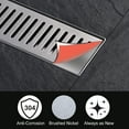 thumbnail image 4 of Wowow 24 Inch Shower Linear Drain, 304 Stainless Steel Shower Floor Drain with Grate Removable, Rectangular Floor Drain with Accessories, 4 of 6