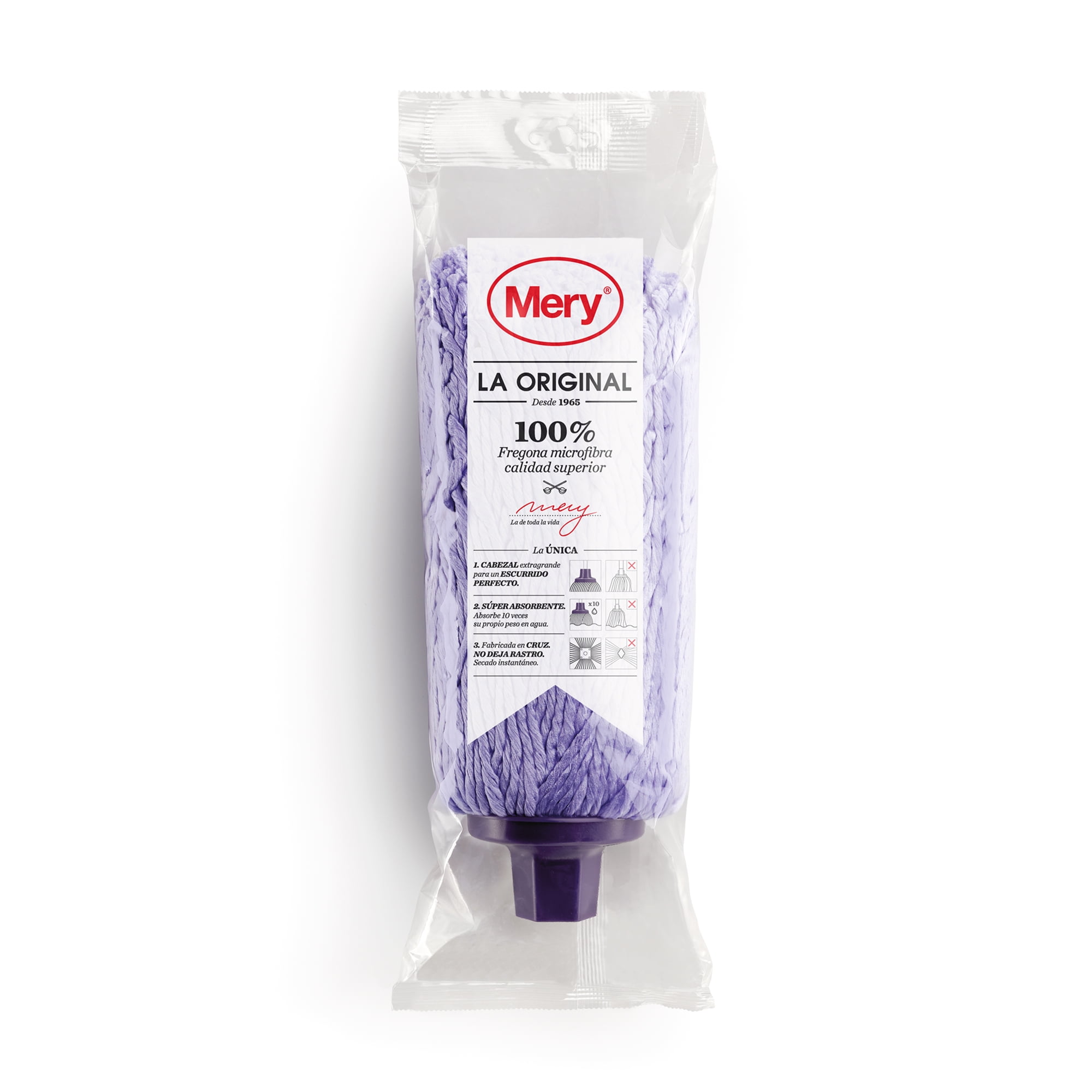 (3 pack) Mery Purple 100% Microfiber Screw-on Mop Head