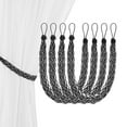 thumbnail image 1 of Uxcell 4-Set de Sujetadores de Cortina con Ganchos de Metal Negro para Ventanas de Hogar/Decoración de Pared/ dormitorio/oficina/guardería/habitación [Negro y blanco], 1 of 1