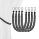 thumbnail image 1 of Uxcell 4-Set de Sujetadores de Cortina con Ganchos de Metal Negro para Ventanas de Hogar/Decoración de Pared/ dormitorio/oficina/guardería/habitación [Negro y blanco], 1 of 1