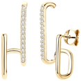 thumbnail image 2 of Pendientes Modernos VenDepot Curve03 1Pza Oro Metal/Zirconia, 2 of 2