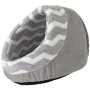 Precision Pet Snoozz ZigZag Hide And Seek Pet Bed Gray And White 13" wide