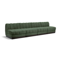 Meridian Furniture Quinn 128" 4-Piece Fabric Modular Sofa in Green