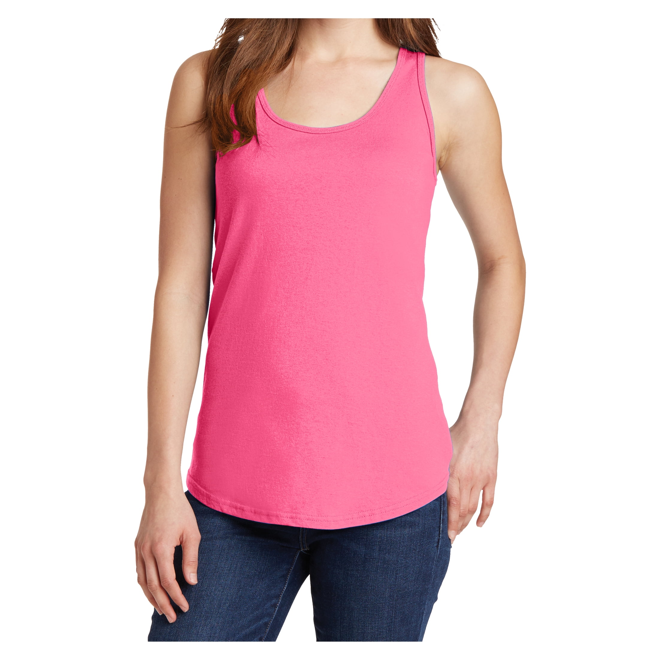 Ladies Core Cotton Tank Top Neon Yellow 4X-Large - Walmart.com