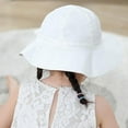 thumbnail image 6 of Wide Brim HatsCotton Kids Bucket Hat Ruffled Summer Sun Protection Beach Hat for Toddler Baby Girls White 12-24 Months, 6 of 6
