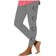 thumbnail image 3 of Feancey Big Sale Days Womens Casual Workout Pants Valentines Day Printed Leggings Novelty Heart Graphic High Waisted Yoga Pants Stretchy Tummy Control Skinny Tights Gray L, 3 of 7