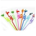 thumbnail image 5 of TERGAYEE Reusable Drinking Straws,Dinosaur Cartoon Straws Colorful Curved Plastic Straws Dino Birthday Party Supplies Party Favors Decorations for Kids,Family or Party Use, 5 of 8