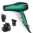 thumbnail image 1 of Secador de pelo iónico profesional Xpoliman de 2000 vatios con motor de CA, difusor de secado rápido, ligero y suave al tacto, color verde y dorado., 1 of 5