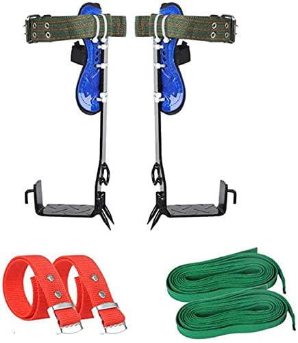 clarifylay Tree Climber Set 2 Gears Aluminum Pole Spurs Climbers with Pro Harness Safety Belt Adjustable Lanyard Rope Rescue Belt Incredible 