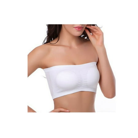 

Spring hue Women Ladies Strapless Seamless Padded Boob Bandeau Tube Tops Bra