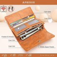 thumbnail image 3 of Womens Wallets Rfid Blocking Leather Clutch Long Wallet for Women Card Holder Phone Organizer Ladies Travel Purse Hollow Out Sunflower Design Gift, 3 of 5