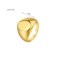 thumbnail image 2 of QQTDFG Men Women Stainless Steel Square Shape Signet Simple Wedding Statement Ring-Shape K-Gold-12, 2 of 6
