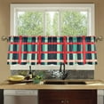 thumbnail image 4 of Yayeee Kitchen Curtains Set of 2 Light Filtering 57"x36" Over Sink Window Panels, Green Plaid, 4 of 7