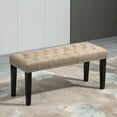 thumbnail image 3 of Abble Upholstered Wood Bench, Tan, 3 of 5