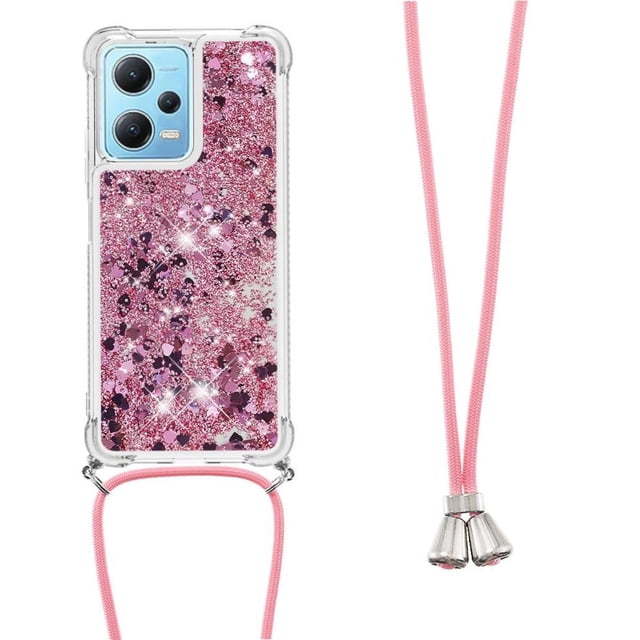 Funda FOXDOCK para Xiaomi Redmi Note 12 4G con Cuerda Ajustable, Brillo Líquido, Protección Antigolpes y Lente – Ideal para Regalo