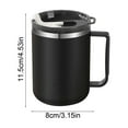 thumbnail image 3 of Stainless Steel Tumbler with Lid 430ml, Double Wall Vacuum Insulated Travel Coffee Mug, Thermal Cup for Hot & Cold Beverages, Leak Proof Flip Lid, Office Tea Cup for Car, Camping, Gift(Black), 3 of 6