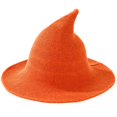 thumbnail image 2 of Breathable Halloween Pointed Wide Brim Witch Hat, Versatile Wizard Costume Accessory, Suitable for Halloween Parties, Festive Events and Holiday Outfits Saffron, 2 of 6