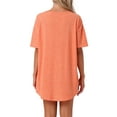 thumbnail image 3 of INSPIRE CHIC Women's T-shirt Nightgown V Neck Sleepshirts Comfy Oversized Nightshirt S Orange, 3 of 6