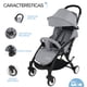 thumbnail image 3 of Carriola de bastón para bebé con arnés de 5 puntos, plegable, portátil y reclinable color Gris Gaon Baby Carriola, 3 of 8