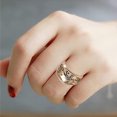 thumbnail image 6 of Gold Elephant Rings For Women Cubic Zirconia Engagement Promise Eternity Ring wedding Band Ring Sterling Silver mothers birthday gifts valentines day Graduation Anniversary gifts #02 Gold,6, 6 of 7