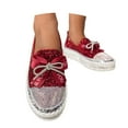 thumbnail image 3 of Xiaoxatg Women's Casual Shoes Fashion Solid Color Sequin Bow On Comfortable Footwear for Everyday Style 7.5 Red, 3 of 7