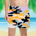 thumbnail image 3 of Boys Swim Trunks with Compression Liner Camo Print Quick Dry Swim Shorts Drawstring Elastic Waist Beach Surf Vacation Swimwear, 3 of 5