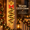 thumbnail image 4 of Diceymbol Christmas Magic Spiral Hanging LED Light Collection, Warm LED Glow Vertical Holiday Decor for Porch Doorway Window Covered Patio, Stars 9.84 in, 4 of 10